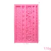 Molde Decorativo Vintage Lotus en Relieve Estilo Europeo Marco de Espejo Molde de Silicona Molde para Pastel de Azúcar Plegado Marco de Fotos Pastel Pegamento Gota Molde