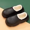 Sapatos de salto alto de algodão impermeáveis para mulheres, calçados de inverno para áreas internas e externas, antiderrapantes, forrados com lã, quentes e fofos, estilo lua