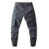 Pantalones de trabajo ligeros para hombre, corte slim retro, con puño, multibolsillos, pantalones largos casuales, pantalones deportivos de pierna estrecha para correr, tendencia, secado rápido