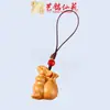 Corrente de Celular Artística em Jacarandá com Pingente de Rato do Zodíaco Ming Xianyuan em Sândalo para Decoração de Celular e Bolsa