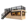 Diseño de Cafetería en Contenedor con Estructura de Acero para Zonas de Turismo Cultural al Aire Libre, Bar y Cafetería Móvil en Contenedor