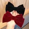 Horquilla de terciopelo con lazo grande para mujer, accesorio para el pelo de celebridades de Internet de Corea del Sur, elegante horquilla con pinza de pico de pato, accesorio para la cabeza