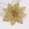 Transfronterizo Nuevo 15cm Flor en Polvo Polvo Pegajoso Flor Recortada Guirnalda de Árbol de Navidad Decoración de Ratán