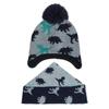 Gorro de lana para niños, otoño e invierno, además de gorro cálido de terciopelo con protección para los oídos, conjunto de gorro y bufanda de jacquard con dibujos de dinosaurios