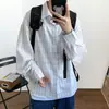 Camisa de cuadros marca de moda para hombre 2024 Primavera y Otoño Nuevo estilo camisa moderna de alta calidad estilo Hong Kong estilo japonés Ruan abrigo guapo