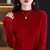 Outono e Inverno Novo Gola Alta Meia Linha Tricô de Lã Feminino Slim Cashmere Roupa de Baixo Tricô Espessado Sem Costura Tricô de Base