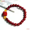 Pulseira de Sândalo Vermelho Jade Aventurina Cabacinha Novo Rosário Joia Pulseira Pequena Criativa