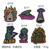 Nuevo paño alienígena adhesivo termofusible accesorios para ropa Halloween bolsas decorativas joyería bordada en stock al por mayor