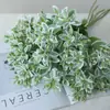 Hojas Simuladas con Bordes Plateados, Hojas de Menta, Hojas Simuladas, Flores Artificiales, Plantas Verdes, Flores de Boda