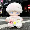 Solo ropa de muñeca: Ropa con colgante Dimoo Diario de recién nacido, lindos animales de dibujos animados, expresiones divertidas, conjunto de overol y sombrero