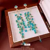 Pendientes de Borla de Cristal con Diamantes y Aguja de Plata Estilo Palacio Francés, Pendientes de Moda, Simples y de Gama Alta, Pendientes Exquisitos de Nicho