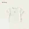 [Colección de Mangas Cortas para Niñas] Nueva Camiseta de Manga Corta de Verano para Niños con Cuello de Muñeca, Top de Bebé Dulce y Versátil, a la Moda