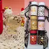Pingente de ouro puro 999 do cachorro Pacha, série Sanrio, cordão para bolsa tipo balde "Fique Rico Logo", brinde promocional de loja de ouro