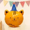 Circo Lindo Dibujo Animado Animales Globos Papel de Aluminio Primera Fiesta de Cumpleaños Bebé Decoración Decoración de Cumpleaños Infantil Escena