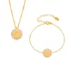 Rice Duoduo CNC Estrellas Incrustadas de Diamantes Letras meve de Doble Cara Superpuestas Collar Pulsera Clavícula Traje Exquisito de Acero de Titanio