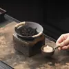 Aquecedor de Chá Cerâmico Rústico Estilo Japonês, Pequeno Fogareiro para Aquecer e Manter o Chá Quente, Aquecedor de Bule de Chá, Base Isolante