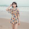 Maiô Feminino Verão Novo Popular Peça Única Estilo Saia Cobrindo a Barriga e Emagrecendo Traje de Banho Conservador Estampado para Férias na Praia Feminino