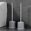 Escova de Vaso Sanitário Doméstica Sem Canto Morto Banheiro Lava Vaso Sanitário com Base Banheiro Cabo Longo Conjunto Limpeza Bacia de Agachamento Infantil Montado na Parede