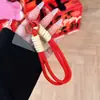 Chaveiro de Pulseira Vermelho Chinês Curto Tecido Universal para Capa de Celular, Alça de Pulso Durável de Ano Novo, Cordão Versátil para Segurar na Mão