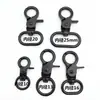 Acessórios de Ferragem com Mosquetão Preto Fosco em Liga de Zinco Fivela de Ajuste para Bolsa de Tecido Clipe de Mola de 6 Pontos Metálico Prata