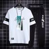 Conjunto deportivo de verano para hombre, camiseta de manga corta para adolescentes, estudiantes de secundaria, moda masculina, conjunto atractivo
