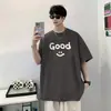 Camiseta Retro Americana de Manga Corta para Hombre, Verano, Algodón Puro de Peso Pesado, Marca de Moda para Adolescentes, Camiseta de Media Manga Holgada y Versátil