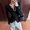 Cárdigan de Punto Rojo Estilo Coreano para Mujer, Nuevo 2026 Principios de Otoño Ajustado de Manga Larga Capa Base Top Estudiante Moderno