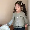 Outono 2026 Novo Estilo Roupa para Meninas, Jaqueta Estilo Chanel, Blusa Infantil Outono Estilo Academia, Cardigan Bebê Menina Primavera e Outono
