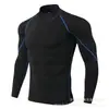 Amazon Venta Caliente Transfronteriza Ajuste Delgado Manga Larga Rayas Fitness Entrenamiento Versátil Hombres Secado Rápido Ropa Estilo Otoño/Invierno