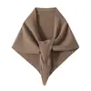Bufanda triangular de cachemira para mujer, bufanda de cachemira de cabra pura, nuevo calentador de cuello de punto de color liso para otoño e invierno, protector de cuello, chal pequeño