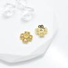 Accesorios DIY Espaciador Microincrustado Amor Receptáculo Chapado en Cobre Oro de 18K Hueco Hierba de la Suerte Espaciador