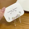 Brincos de Borboleta Estilo Coreano de Verão Yiwu Brincos Azuis Luxo Acessível Brincos de Cristal Femininos de Alta Qualidade Agulhas de Prata