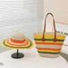 Nuevo Estilo 2025 Sombrero de Paja tipo Cúpula para Mujer, Sombrero de Sol Fresco de Verano, Sombrero de Sol para Vacaciones en la Costa, Sombrero de Playa con Protección Solar