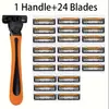 Lâmina de 3 Camadas para Barbear Manual Masculino Faca de Barbear Cabo Antiderrapante Lâmina Manual Mais Vendida Transfronteiriça