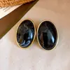 Brincos de Pino Pendentes Ovais em Acrílico Agulha de Prata para Aquarela Estilo Nicho de Luxo Brincos com Personalidade Retrô Acessórios de Brinco Modernos para Mulheres