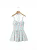 Vestido de tirantes de estilo europeo y americano de Amazon, superventas de verano, nuevo, floral, con cuello halter