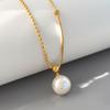 Collar de Perlas para Mujer, No se Desvanece, Lujo Ligero, Nicho, Cadena para Clavícula Versátil de Gama Alta para Verano, Cadena para Suéter, Joyería de Nuevo Estilo Chino