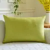 Funda de almohada de lino sintético de color sólido simple nórdico sin relleno Almohada lumbar rectangular de oficina Cojín de respaldo de sofá Gris
