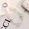 Correa de teléfono hecha a mano con cuentas para niña, fresca y dulce, cuentas de frutas lindas, cadena de muñeca anti-pérdida, llavero, accesorio pequeño