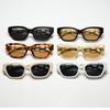 Gafas de Sol Ojo de Gato de Celebridad de Internet Transfronterizas Europeas y Americanas Patilla de Cadena Protección Solar UV Tendencia de Moda Fotografía Callejera Gafas de Sol de Montura Cuadrada