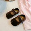 Zapatos Mary Jane estilo francés para niños 2026 primavera y otoño nuevo modelo zapatos de cuero de suela blanda para niñas zapatos de princesa zapatos planos versátiles