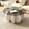 Mesa de centro de vidro, luxo leve moderna para sala de estar uso doméstico, mesa redonda para apartamento pequeno, mesa estilo ins da moda, mesa minimalista para varanda