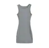 Venta al por mayor de ropa para mujer transfronteriza: Nuevo vestido corto de punto liso ajustado de verano, vestido sin mangas bodycon de tanque de verano para mujer