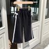 Calça Infantil 2026 Primavera e Outono Estilo Coreano Casual Esportiva Confortável Calça de Moletom com Laço de Renda Elegante Calça de Perna Larga