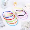 Faixa de cabelo simples cor de doce aro de cabeça infantil Macaron 0,8 cm fileira dupla com dente arco externo cor sólida grampo de cabelo fino atacado