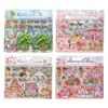Pegatina Zabc Sendero de Flores Serie Viaje Fantástico Decoración de Escena Material DIY para Diario, 3 Hojas con 4 Diseños a Elegir