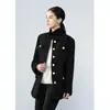 Camisa de Nicho Inspirada em Designer com Gola Removível, Jaqueta Curta de Manga Longa para Mulheres, Novo Estilo Outono 2026, Top Elegante Inspirado em Chanel