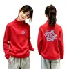 2026 Top de Forro Polar Otoño/Invierno para Niñas Medianas y Grandes Camiseta Elegante de Manga Larga Versátil Prenda Base Moda Cuello Alto Ropa Interior
