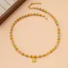 Collar de Cuentas Estilo Bohemio 2026, Cadena de Clavícula de Piedra Plana Turmalina Única de Nicho para Mujer, Lujo de Gama Alta