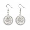 Directo de fábrica transfronterizo Joyería de árbol para mujer aretes colgantes accesorios de acero inoxidable redondos huecos nuevos aretes para mujer